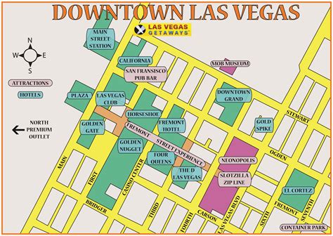 casino map downtown las vegas.